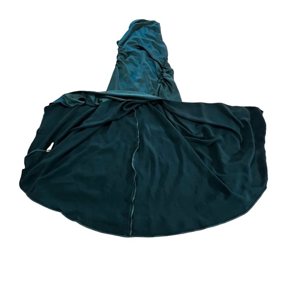A.L.C. Inez Dress In Emerald Midi Ruched Draped 10 Satin Event - Picture 10 of 16